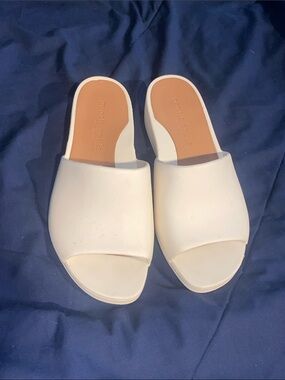 gentle souls white Slide Mules with Open Toe